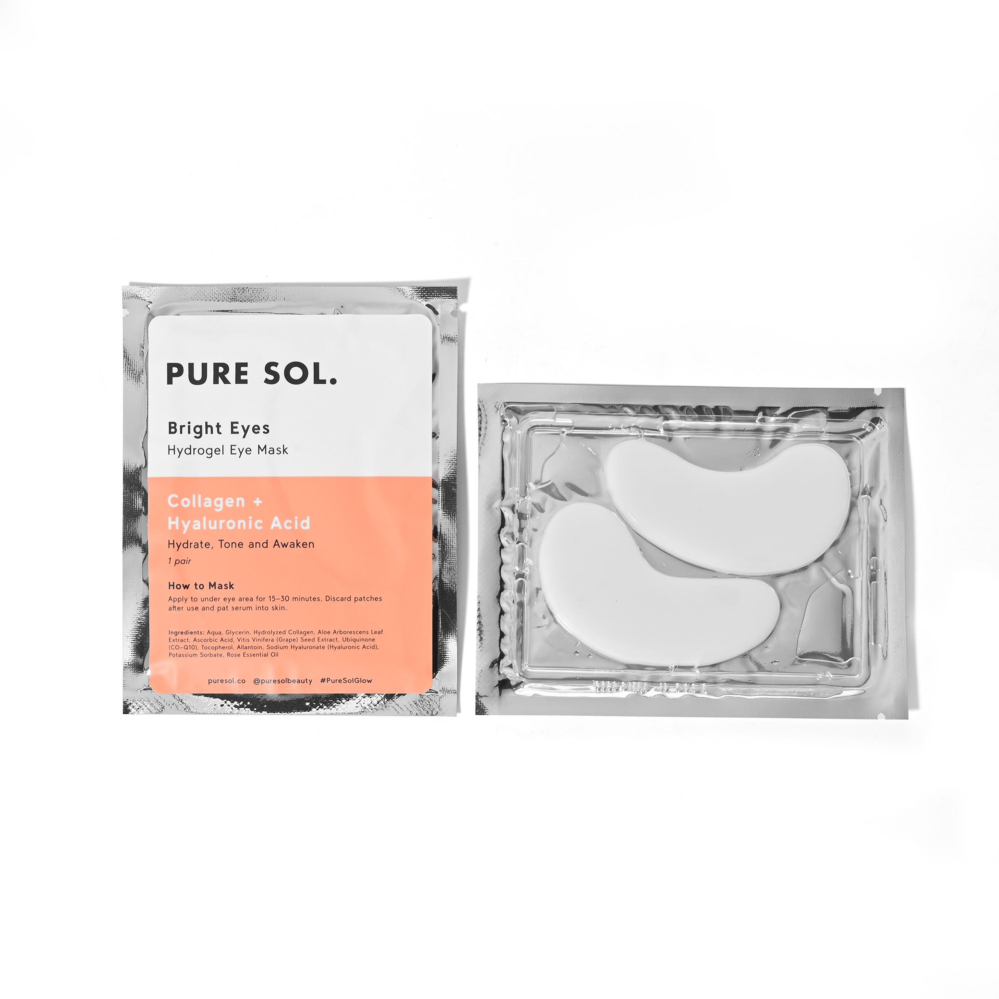 PURE SOL. Beauty Bright Eyes Collagen Eye Mask - 6 Single Packs