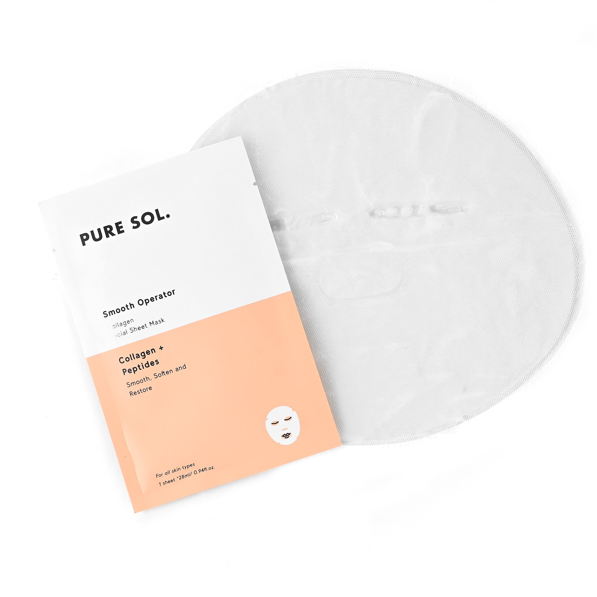PURE SOL. Beauty Smooth Operator Beauty Collagen Sheet Mask