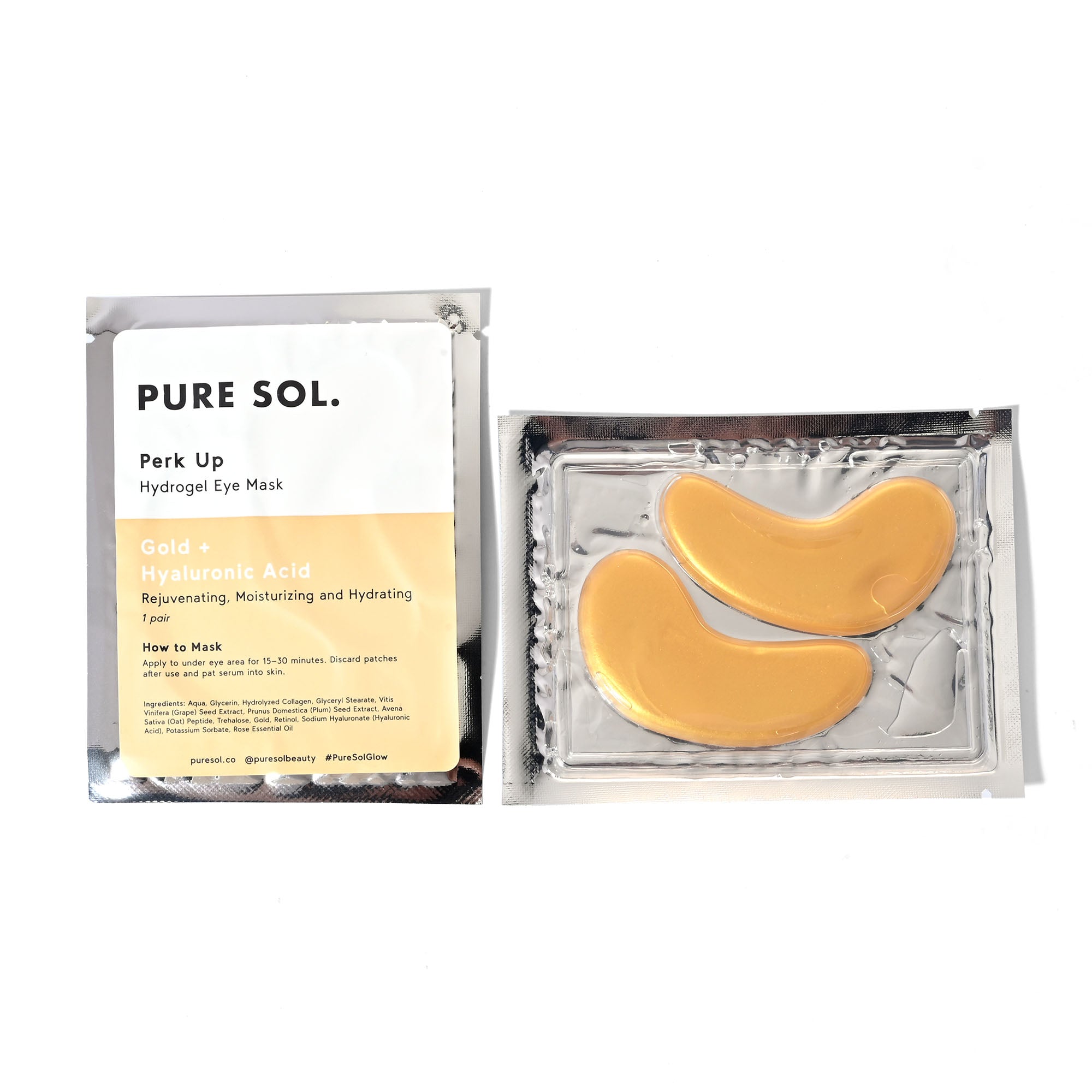 PURE SOL. Beauty Perk Up Gold Eye Mask - 6 Single Packs