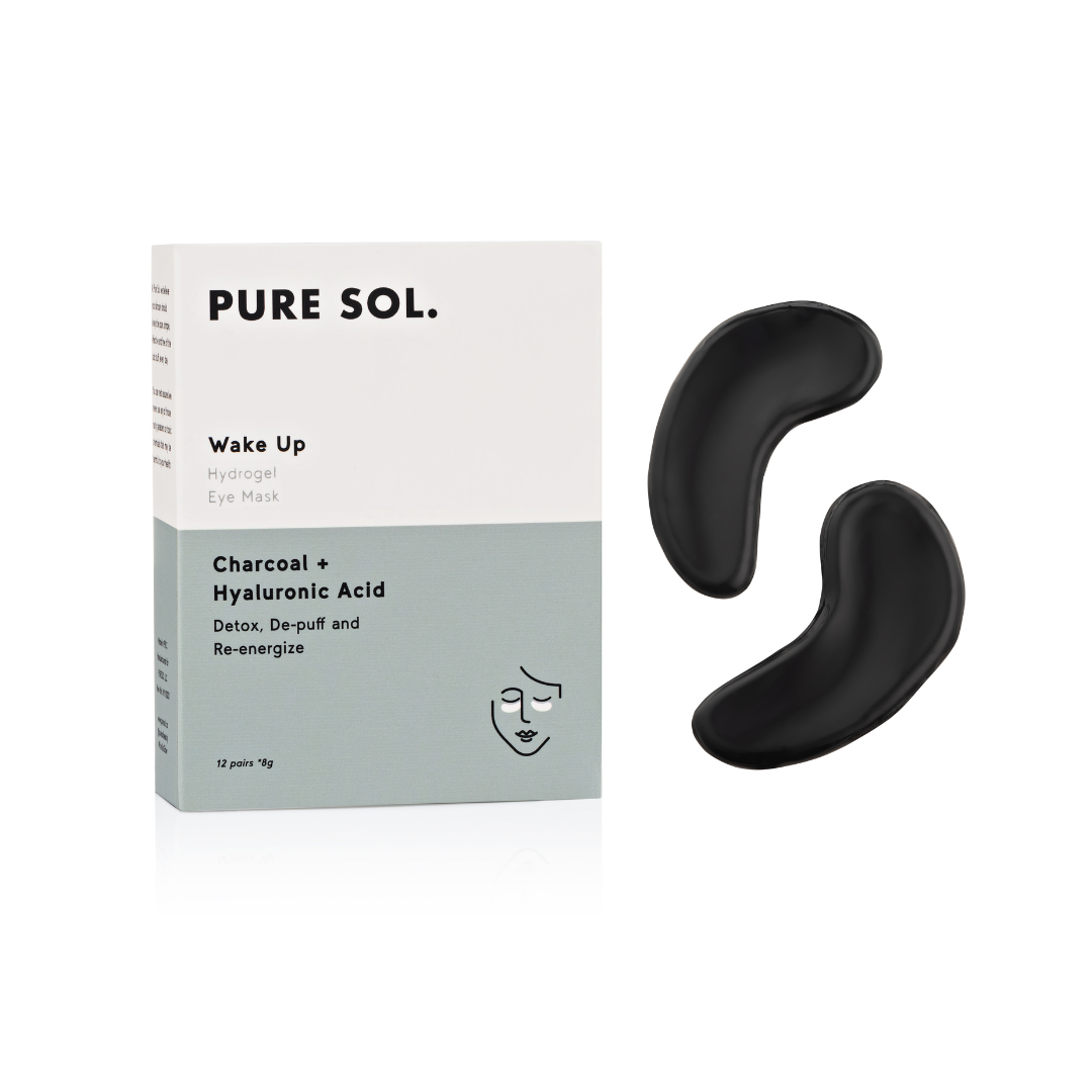 PURE SOL. Beauty  Wake Up Hydrogel Eye Mask Charcoal  + Hyaluronic Acid