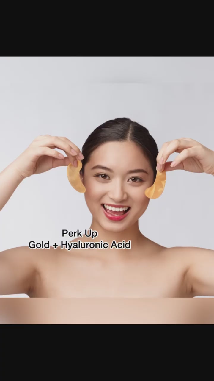 Load video: Perk Up Gold Eye Mask - 6 Single Packs