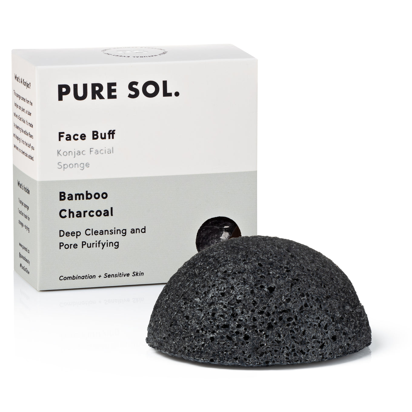 Pure Sol. Charcoal Konjac Face Sponge 
